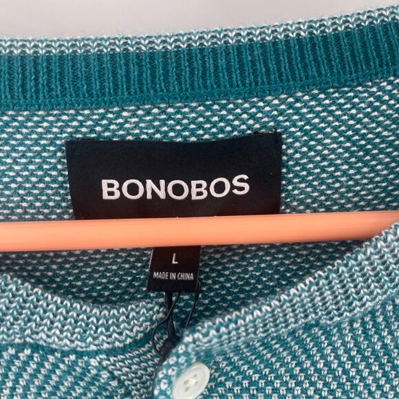BONOBOS Sweater Large NWT Knit Textured Mens Office Business Casual Preppy Prep - Picture 3 of 10